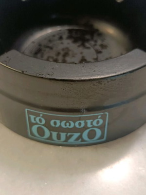 Promotional ashtray used Tsantali ouzo from Greek tavern 70s