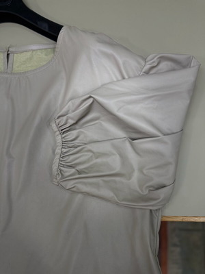Beige leather look dress Helmi like new, minimal & elegant