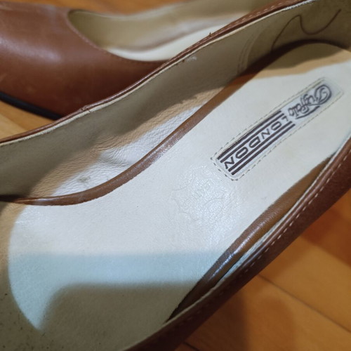 Buffalo Shoes brown high heels used, real leather size 39