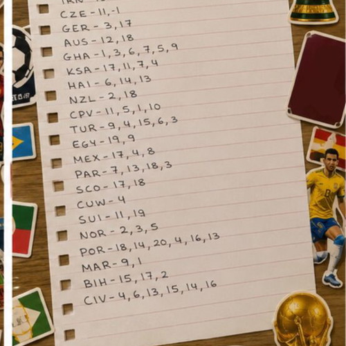 World Cup stickers new, 159 pieces, rare players