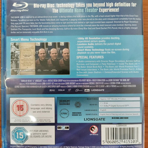 The Bank Job Blu-ray used with English subtitles