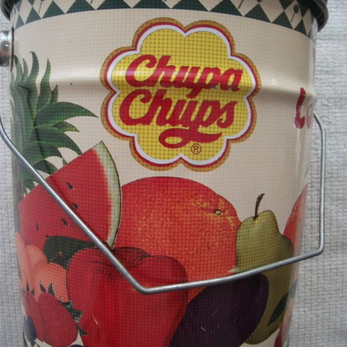 Vintage Chupa Chups Fruit Lollipops Metal Container used