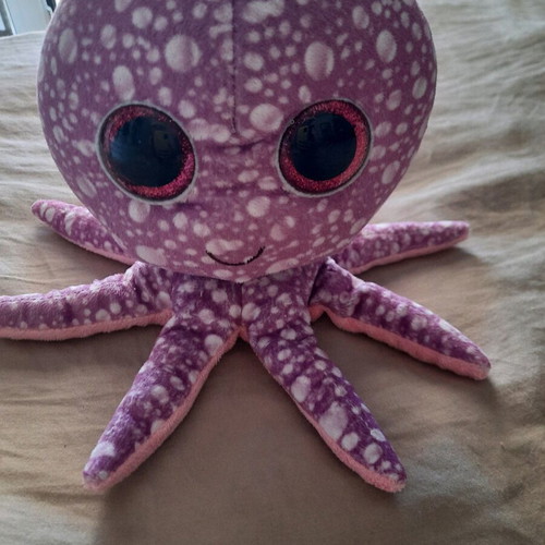 Ty plush octopus like new with glittery eyes 17 cm