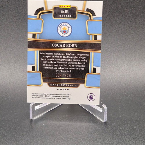2023 Select Premier League Terrace Pink Mojo Prizm Oscar Bobb Rookie RC Manchester City