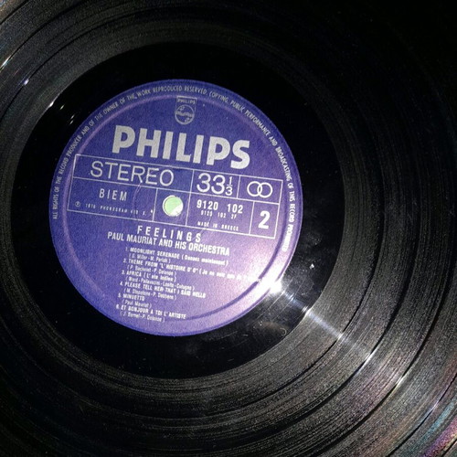 Vinyl record used, Feelings by Paul Mauriat and Albano & Romina Powen