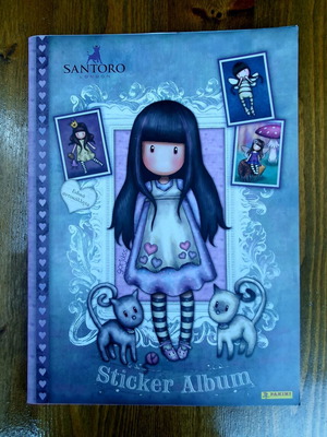 Santoro sticker album used with 8 missing stickers and correctly placed
