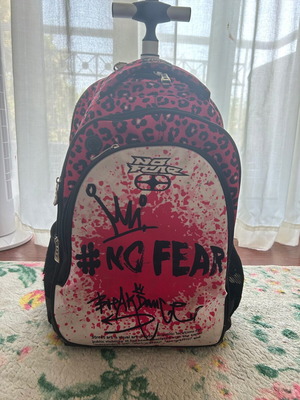 No Fear Primary School Backpack with Wheels Like New for Girls