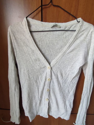 Thin cardigan used, size XS, white and beige