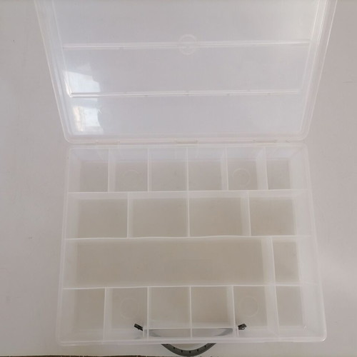 ZAG Organizer 166 storage box new, transparent plastic with 18 compartments