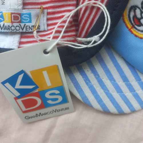 Baby hats set of 2 cotton Navy 0-6 months new