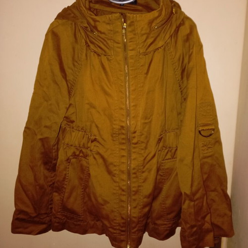 French Connection women's jacket used, mustard color, size L, cotton and linen