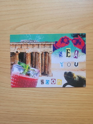 Handmade Post Card new, collage technique