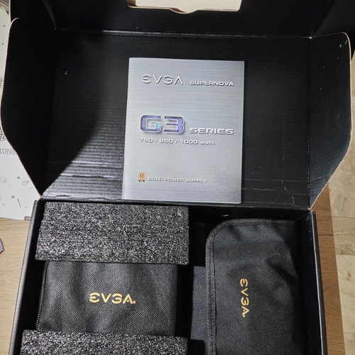 EVGA SuperNOVA 750 G3 750W power supply used, 80 Plus Gold, fully modular