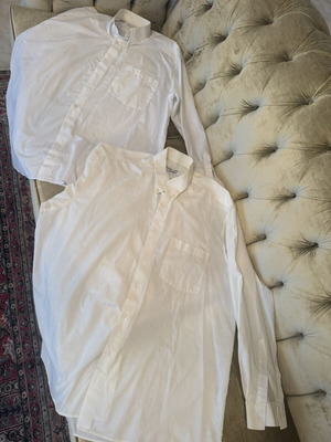 Men's cotton dress shirts set of 2, white and cream, XL, like new
