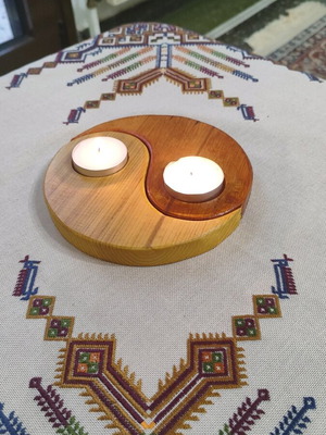 Zen Harmony Handmade Wooden Yin Yang Tealight Holder