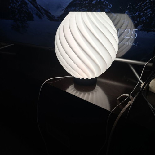 3D Printed Table Lamp Spiral Swirl Design new