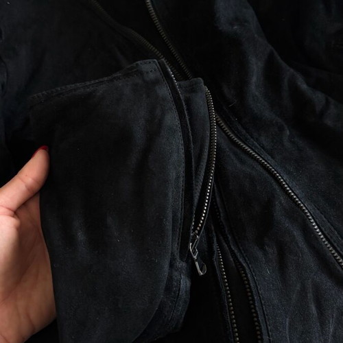 Now How black suede leather oversized L like new