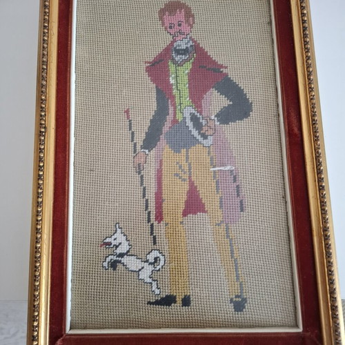Wooden embroidered frames, set of 2