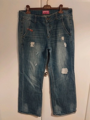 Women's vintage denim pants used, wide leg, size 42