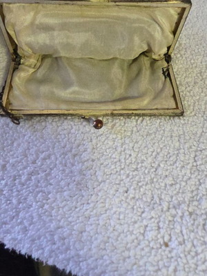 Antique ladies purse, little handbag, black and gold