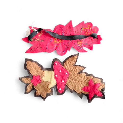 Handmade felt headbands with floral designs
