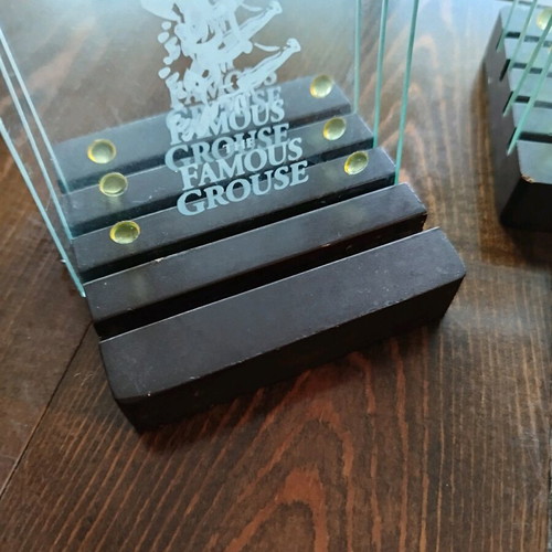 Famous Grouse glass coasters set like new, 11 pieces