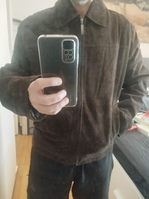 Leather coat Glou brown, like new, winter jacket