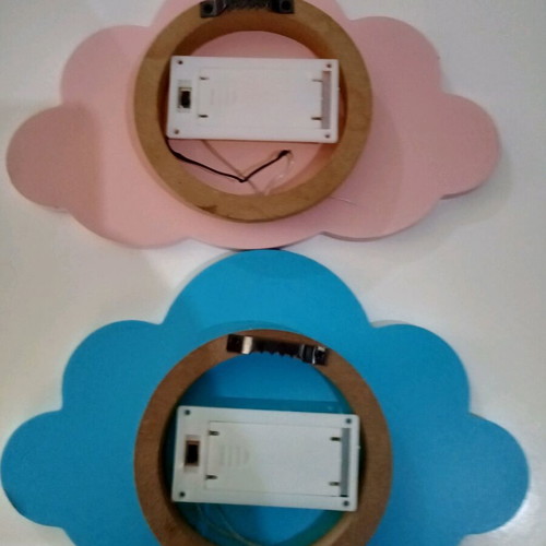 Cloud lights like new, set of 2 with LED battery string