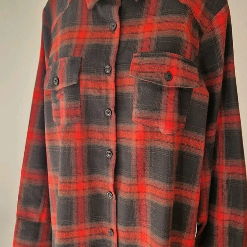 Shein checked shirt dress like new, maxi, gray and red