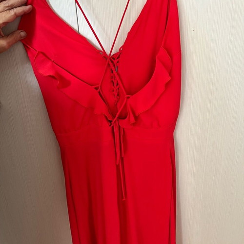 Long backless dress red like new