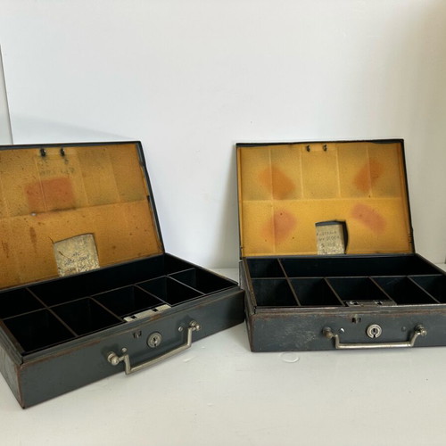 Vintage Olympic Airways cabin cash boxes used, set of 8