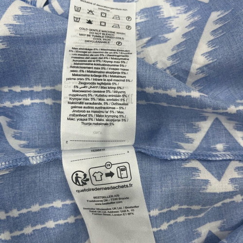 Beach dress new, blue with nice pattern, size L