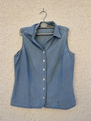 Marks & Spencer sleeveless jean shirt like new, size M, blue