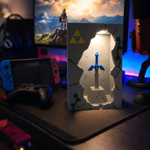 Zelda gaming lamp like new with sword diorama and USB power