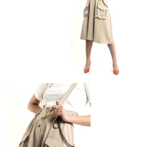 Gizia skirt new, beige, sizes L and XL with straps