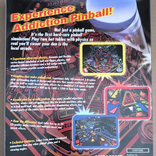 Addiction Pinball PC CD-ROM like new, Big Box
