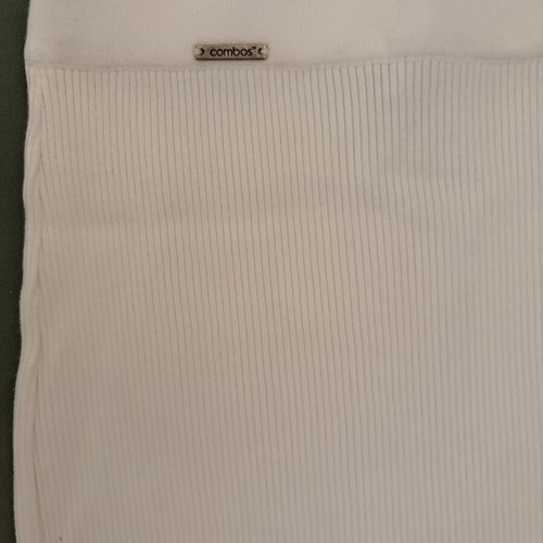Combos Knitwear midi rib knit pencil skirt, white, size S