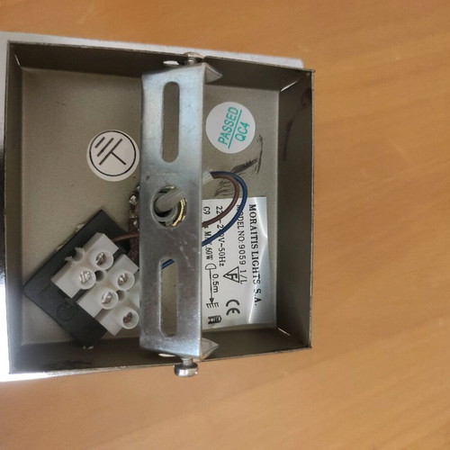 Single wall spot G9 new, nickel with wengé color