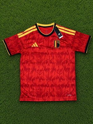 Adidas Belgium 2024 φανέλα εντός έδρας, κόκκινη με φλόγες