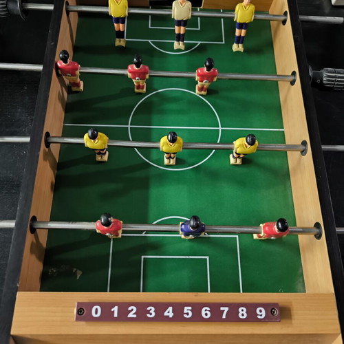 Wooden vintage foosball table used, 51cm x 31cm, no ball