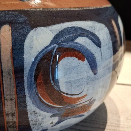 Tanagra Ceramic Vase like new with artistic handpainted decoration