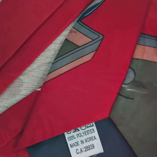 Tie like new, red with billiards design
