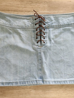 Zara mini denim skirt used size 40 with genuine leather