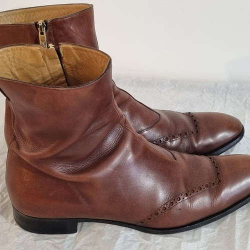 Yves Saint Laurent Rive Gauche leather Chelsea boots size 43.5 used, brown