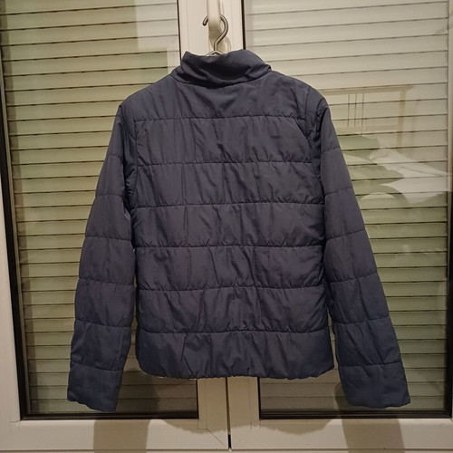 Reversible jacket used, blue-purple and white, size S