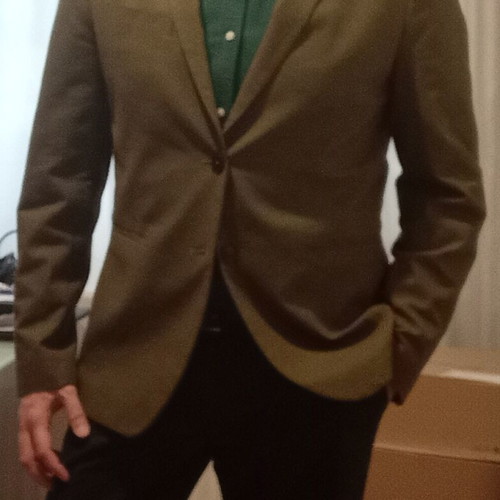 Sisley men's jacket olive size 50 slim comfort fit new