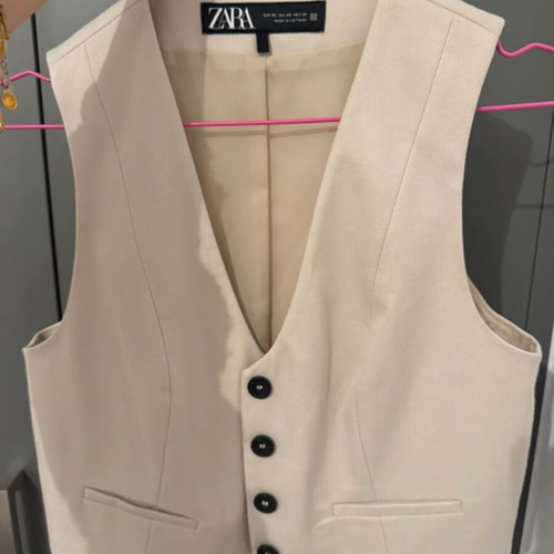 Zara sleeveless vest beige XS new