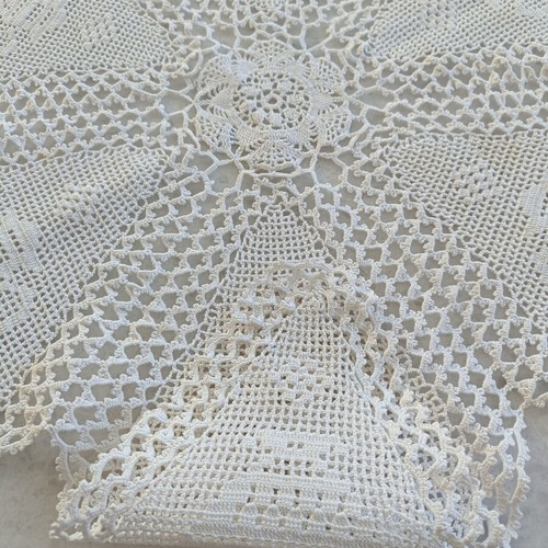 Handmade crochet doily 75 cm diameter, used cotton yarn
