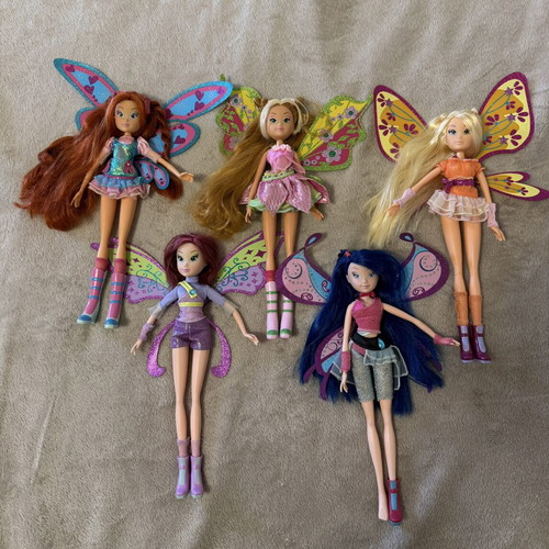 Winx Club 5 Original Rainbow 2009 Believix Dolls - Bloom, Flora, Stella, Musa, Tecna