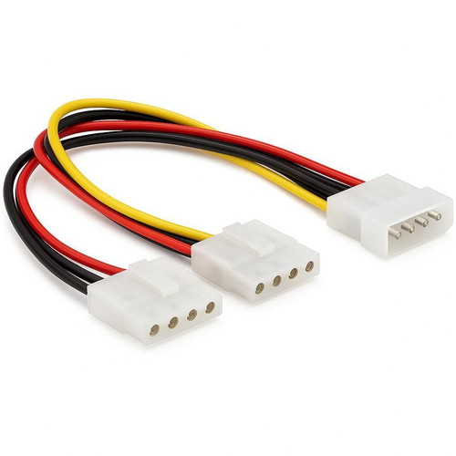 Molex 4pin power cable male to dual 4pin female, 30 cm, new